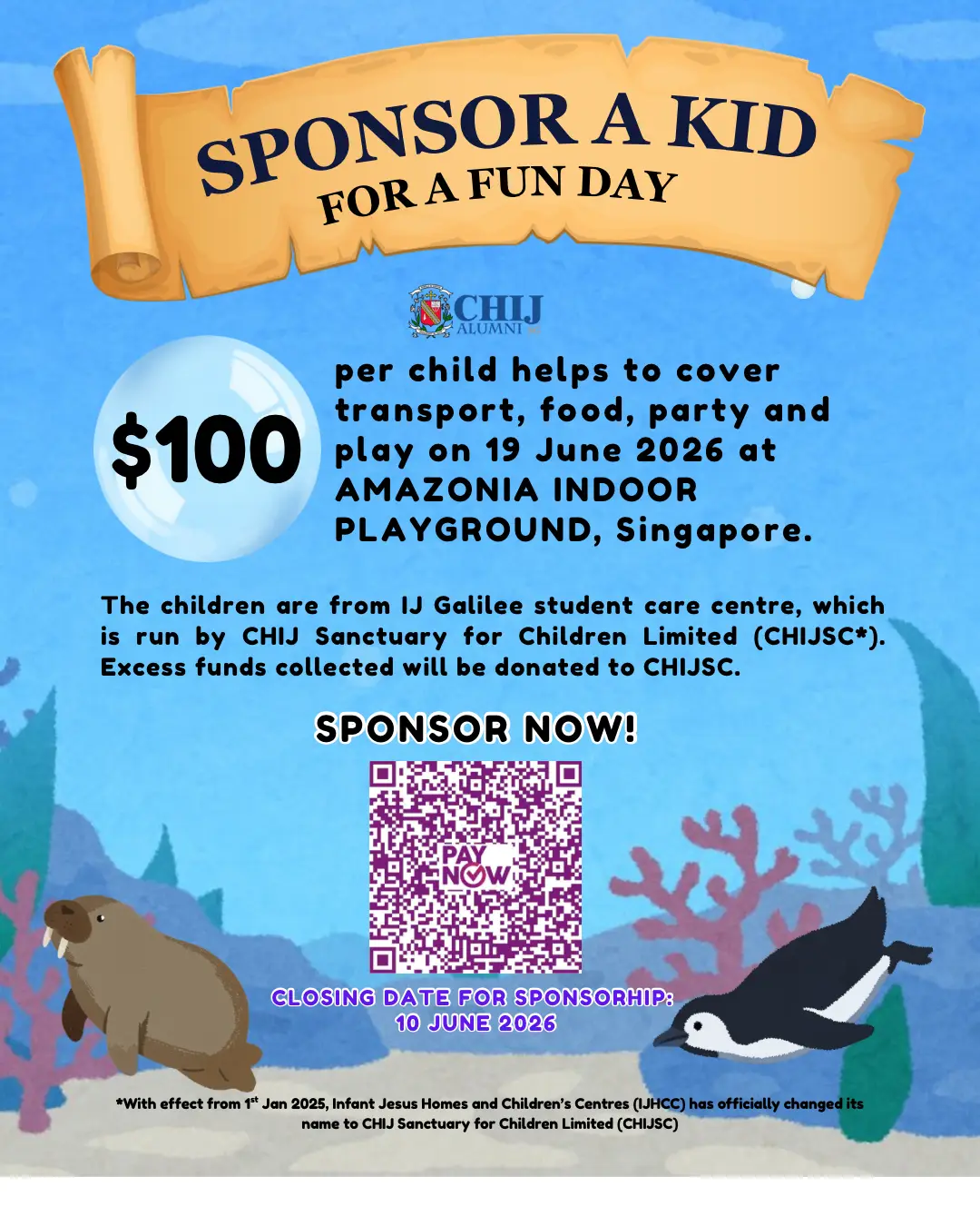 SPONSOR A KID FOR A FUN DAY OUT